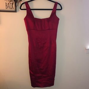 Calvin Klein Red Satin Dress 2P EUC